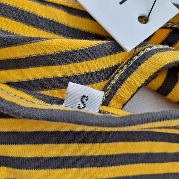 Dog T-shirt Yellow Gray Horizontal Stripes Small - Picture 4 of 7